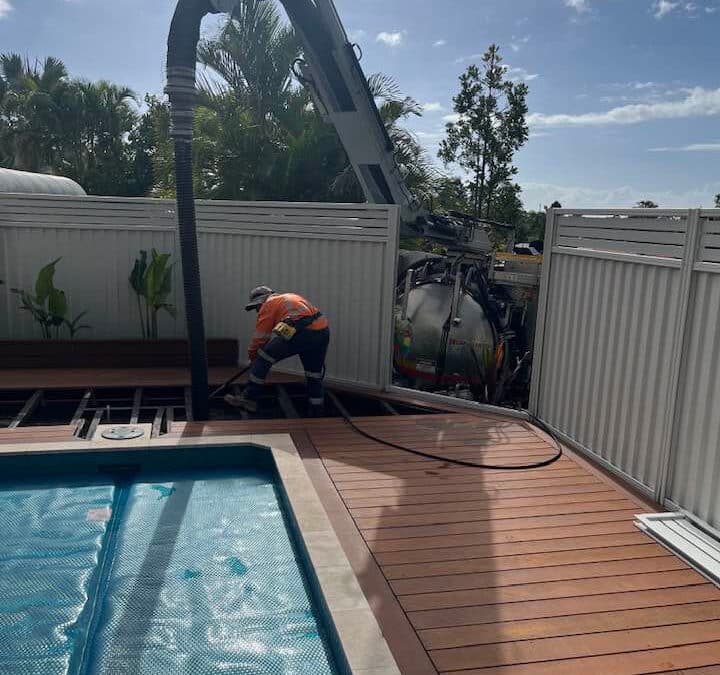 Plumber Digging up For Pool Drainage System